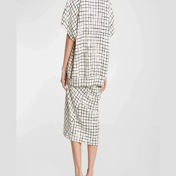 Dries Van Noten Halovara Grid Print Blouse Sweatshirt  with Rhinestone Details - Picture 15 of 15